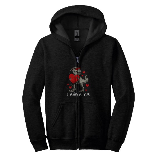 Dinosaur Pet I Rawr You T Valentines Day 2Dino Zip Hoodies