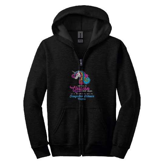 Unicorn Pet Being A Unicorn Was Hard Computer Science Degree Programmer Zip Hoodies