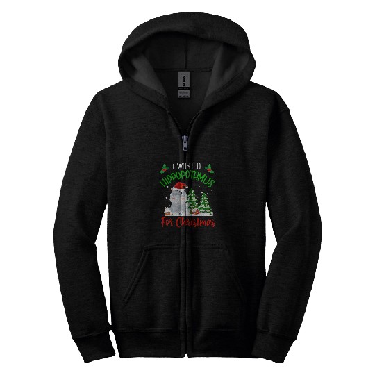 Hippo Pet I Want A Hippopotamus For Christmas xmass Hippo 239 Zip Hoodies