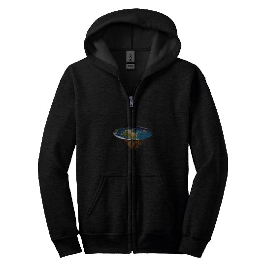 Flat Earth Society 2Flat Earth Map Model Globe Zip Hoodies