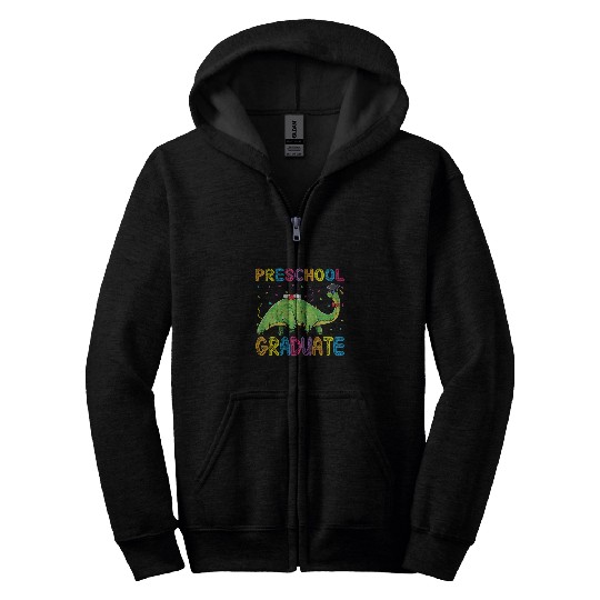 Dinosaur Pet Kids Preschool Graduate Dino Brontosaurus Preschool Graduation Zip Hoodies