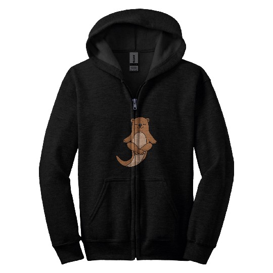 Otter Pet Otters Yoga 7 Zip Hoodies
