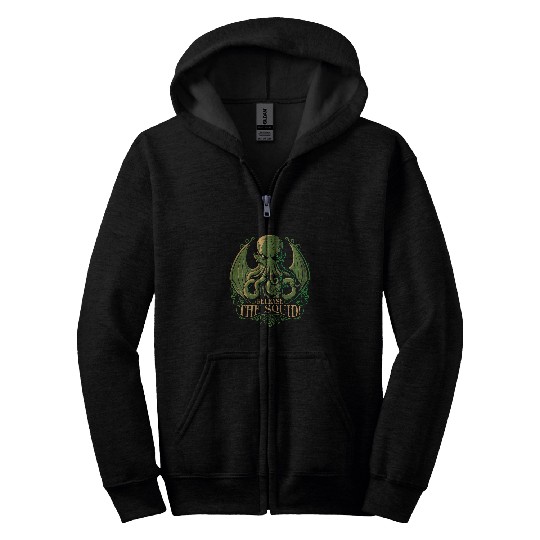Octopus Pet Cthulhu Release The Squid Cosmic Horror Cthulhu Zip Hoodies