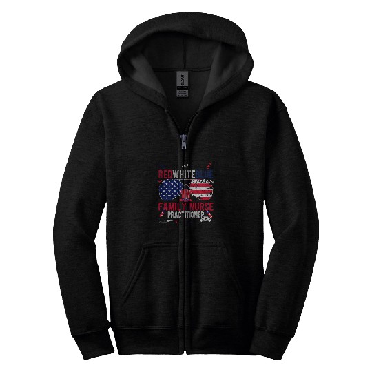 nurses Job RED WHITE BLUE FAMILY nurses PRACTITIONER Patriotic nurses Doc Zip Hoodies