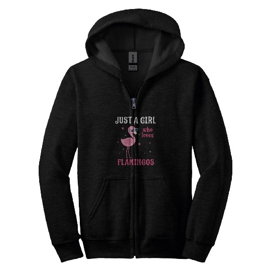 Flamingo Pet Just A Girl Who Loves Flamingos Tropical Animal Zip Hoodies