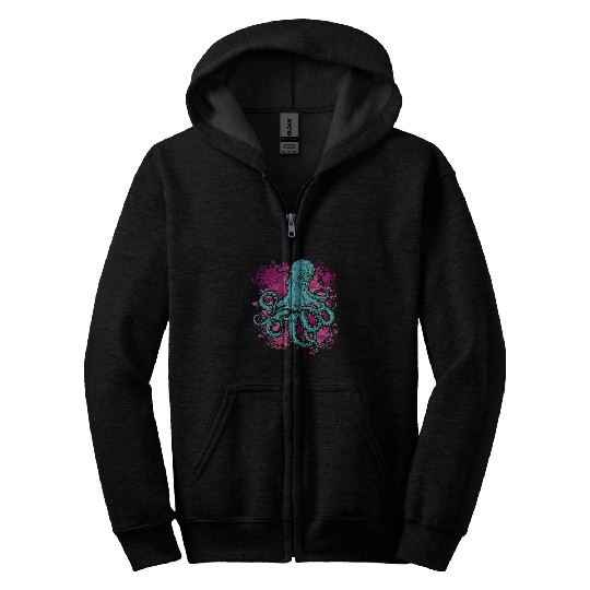 Octopus Pet Cephalopod octopus cuttlefish giant squid oceanography05 Zip Hoodies