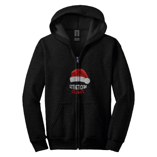 The Esthetician Claus Christmas Skin Therapist Xmas Zip Hoodies