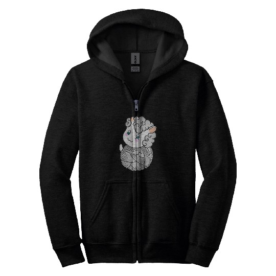 Sheep Pet Funny lamb sheep knitting wool 11 Zip Hoodies