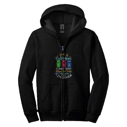 Custodian School Custodian Janitor Zip Hoodies