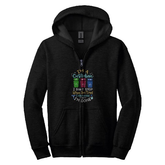 Custodian School Custodian Janitor Zip Hoodies