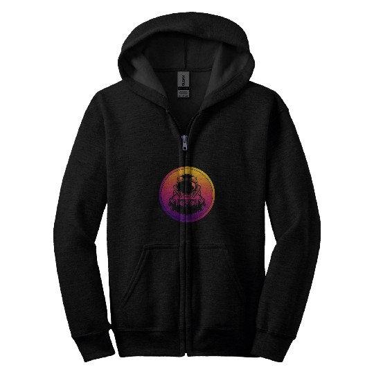Astronaut Job Synthwave Astronomy Retrowave Astronaut Zip Hoodies