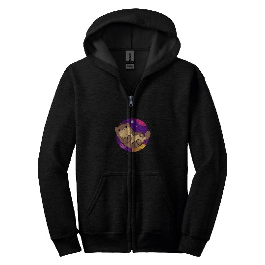 Otter Pet Space Planet Astronaut Zip Hoodies