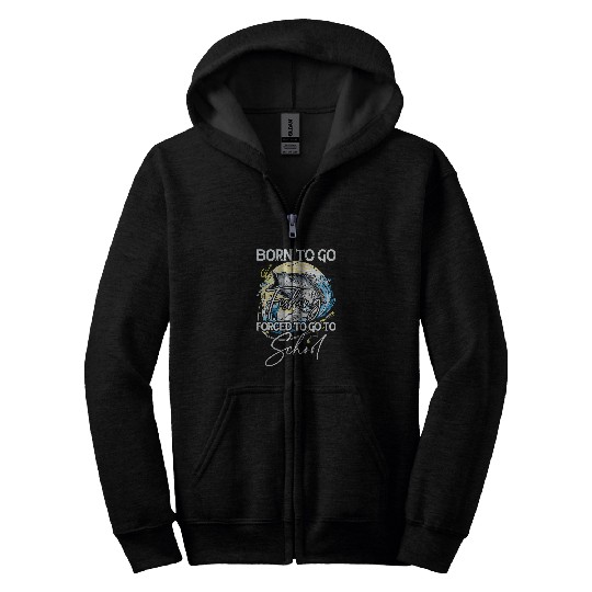 Fishing Fun Born For Fishing d To School Funny Bass Fish Fisherman 2 Zip Hoodies