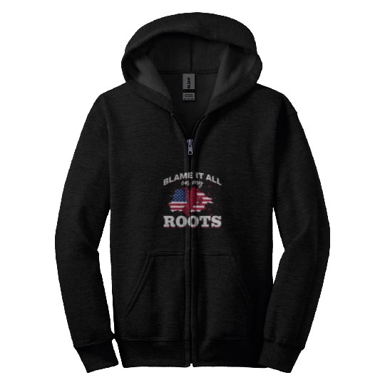 Horse Pet Rodeo Riding Cowboy USA Blame it all on my Roots 3 Zip Hoodies