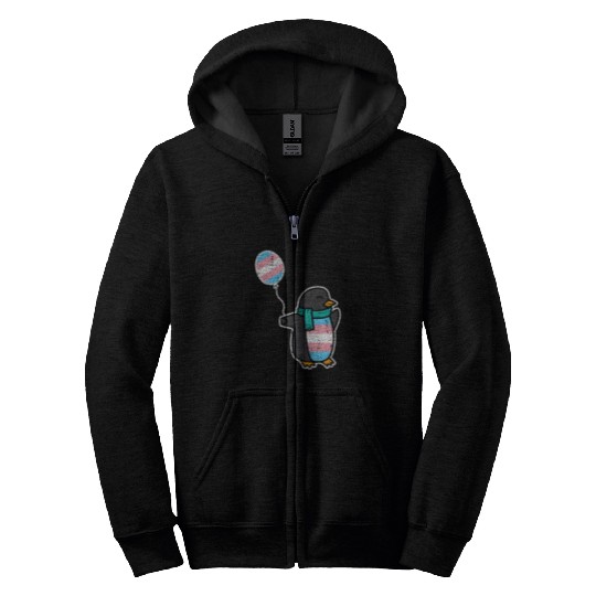 Penguin Pet Transgender Trans Pride Stuff Flag Transsexual Zip Hoodies
