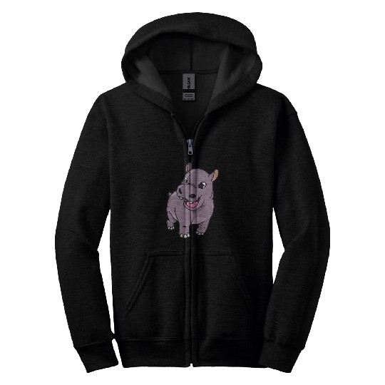 Hippo Pet Kawaii pygmy Zip Hoodies