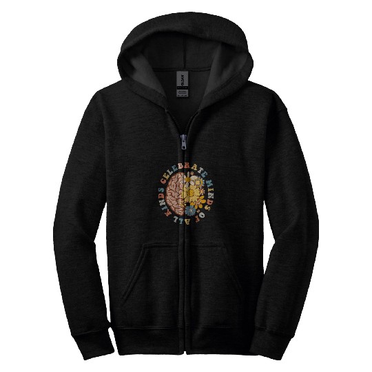 Autism Puzzle Celebrate Minds of All Kinds Neurodiversity Autism Awareness 14 Zip Hoodies