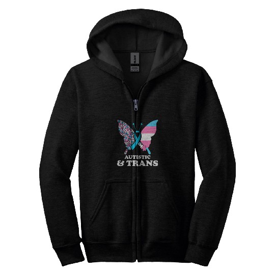 Autism Puzzle Trans Autism Awareness Transgender Pride Puzzles Zip Hoodies