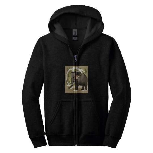 Elephant Mammal Cute Baby Elephant Child Art Zip Hoodies