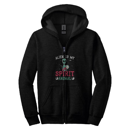 Aliens UFO Is My Spirit Animal Extraterrestrial UFO Cryptid 21 Zip Hoodies