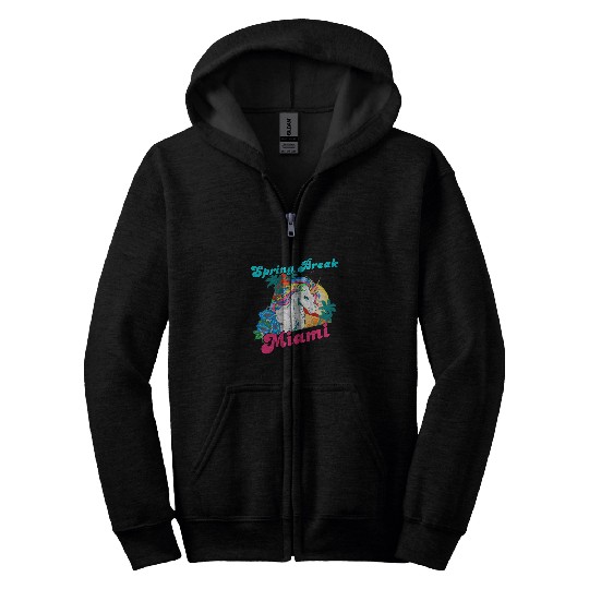 Unicorn Pet Princess Child Spring Break Miami School Trip Girl Zip Hoodies