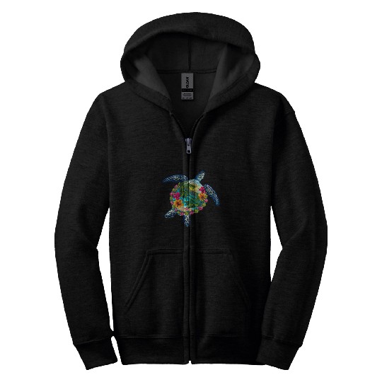 Turtle Pet Hawaiian Sea Turtle Hawaii Family Vacation Group Zip Hoodies