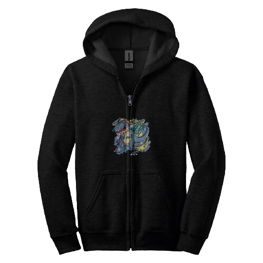 Dinosaur Pet Astronauts Spaceship And Meteorites Space Cute TRex Zip Hoodies