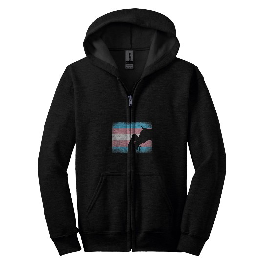 Horse Pet LGBT Pride Trans Pride Horse Lover Funny Transgender Flag LGBTQ Ally Zip Hoodies