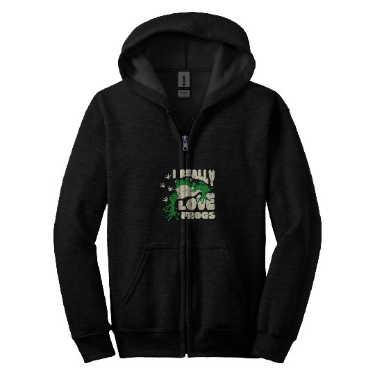 Frog Pet I Really Love Frogs Tree Zip Hoodies