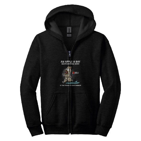 Llama Pet An Apple A Day Keeps Anyone Away Nerd Llama Alpaca Funny Zip Hoodies