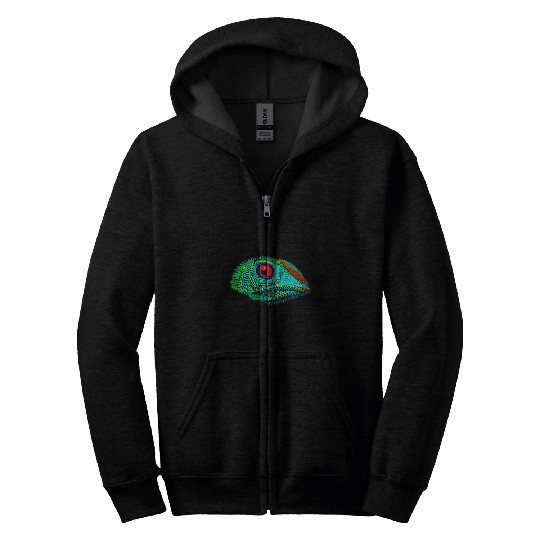 Chameleon Pet Abstract Pet Face Colorful Lizard Reptile Graphic Zip Hoodies