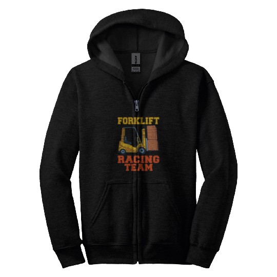 Forklift Fun Racing Team Driver Warehouse Forklift Operator Zip Hoodies