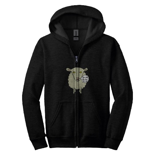 Sheep Pet Blah Blah Blah Zip Hoodies