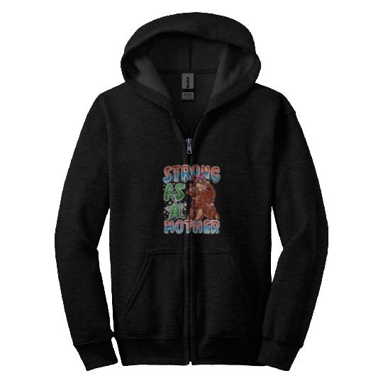 Otter Pet Otters Mom Strong As A Mother Mommy Mama Mothers Day Zip Hoodies