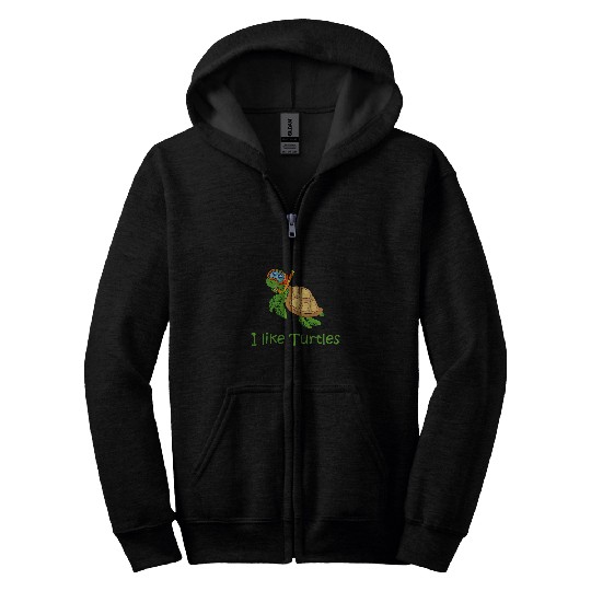 Turtle Pet I Like Turtles Funny Snorkeling Sea Turtle Drawing Turtle Lovers Bday Zip Hoodies