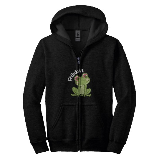 Frog Pet Ribbit Cute Kawaii Frog Toad Catcher Frog Lover Zip Hoodies