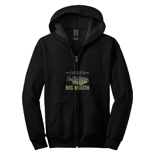 Fishing Fun Ive Got A Big Mouth Fish Largemouth Bass Fishermen Zip Hoodies