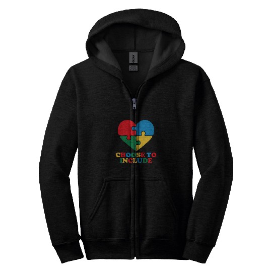 Autism Puzzle Choose To Include Autism Awareness Special Education Teacher Zip Hoodies