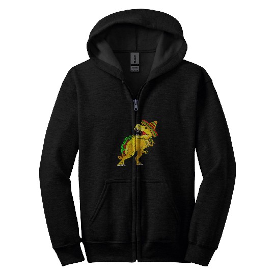 Dinosaur Pet Cinco De Mayo Tyrannosaurus rexs Tacosaurus Zip Hoodies