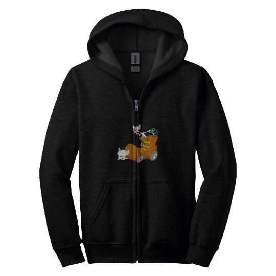 Tractor Fun driving Animaniacs Pinky and the Brain Tractor Show Zip Hoodies