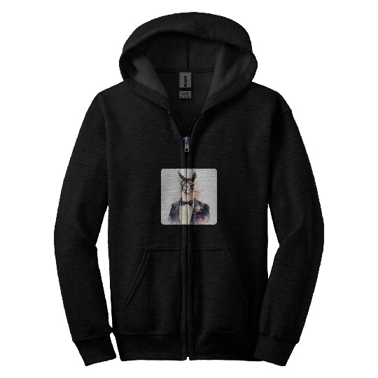 Llama Pet In A Tuxedo Llama Dressed In Formal Tuxedo Zip Hoodies