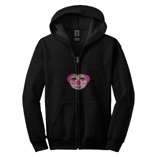 Kawaii Clussy Clowncore Anime Manga Peach Fruit Clown Face Zip Hoodies