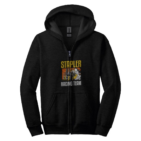 Forklift Fun Mens Truckler Racing Team Forklift Truck Driver Zip Hoodies