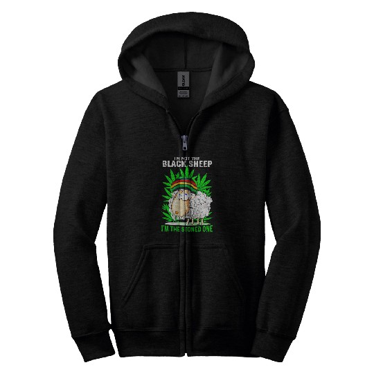 Sheep Pet Im Not The Black Sheep Im The Stoned One Funny weeds Lover Zip Hoodies
