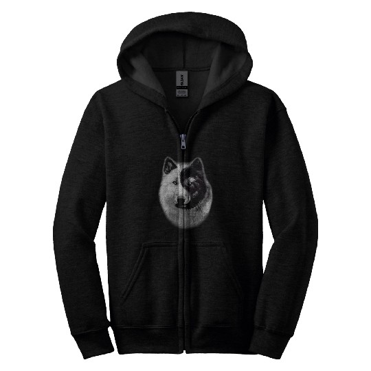 Coyote Mammal Ying Yang White Black Zip Hoodies