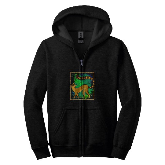 Lemur Pet Primate Monkey Ape Animal Madagascar Colorful Zip Hoodies