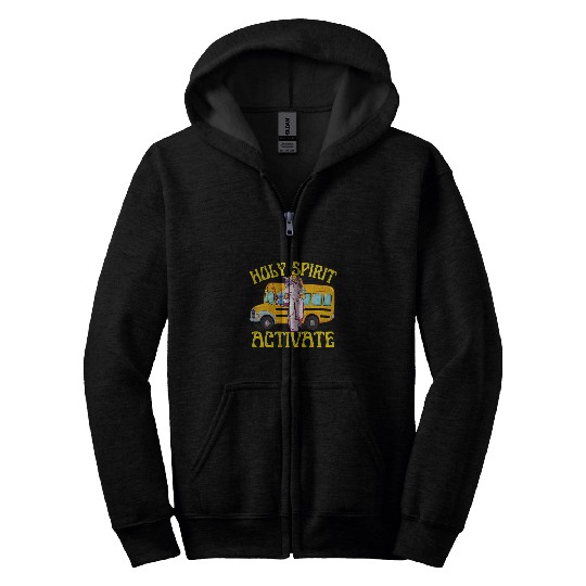 Unicorn Pet Holy Spirit Activate Unicorn Bus Driver With Coffee Zip Hoodies