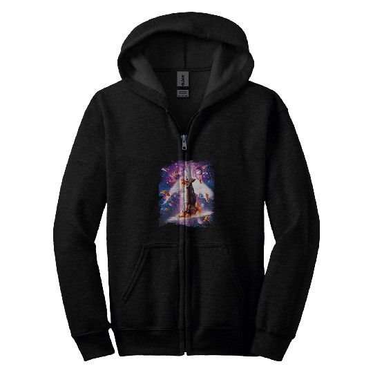 Llama Pet Laser Eyes Space Cat Riding Llama Unicorns Surfing Zip Hoodies