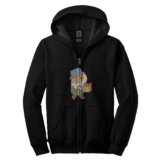 Guinea Pig Pet Bubu the Guinea pig Apple Picking Fall and Pie Pattern Zip Hoodies