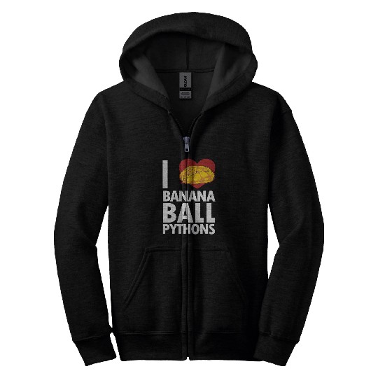 Python Pet I love Banana Ball Pythons Pythonidae Banana Ball Python 1 Zip Hoodies